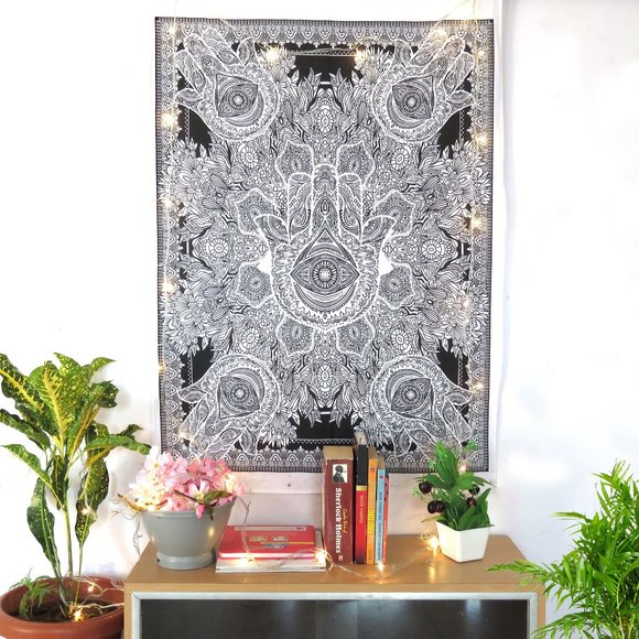 Hamsa Hand Boho Wall Poster Decor Small Tapestries for Halloween - Picture 1 of 4